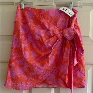 Fab'rik Vibrant Pink and Orange Mini Skirt